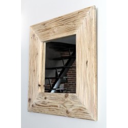 Miroir carré bois naturel